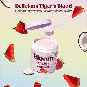 Bloom Nutrition Pre Workout Powder Tiger's Blood by Leana Deeb 30 Servicios