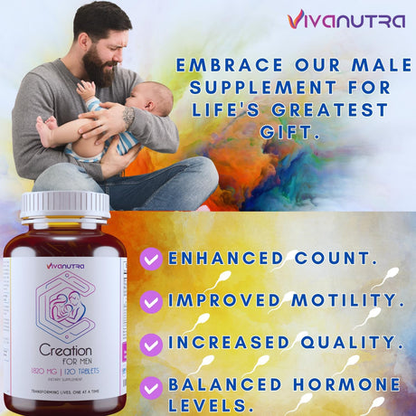 VIVANUTRA Creation Male Fertility Supplement and Volume Increaser 120 Tabletas