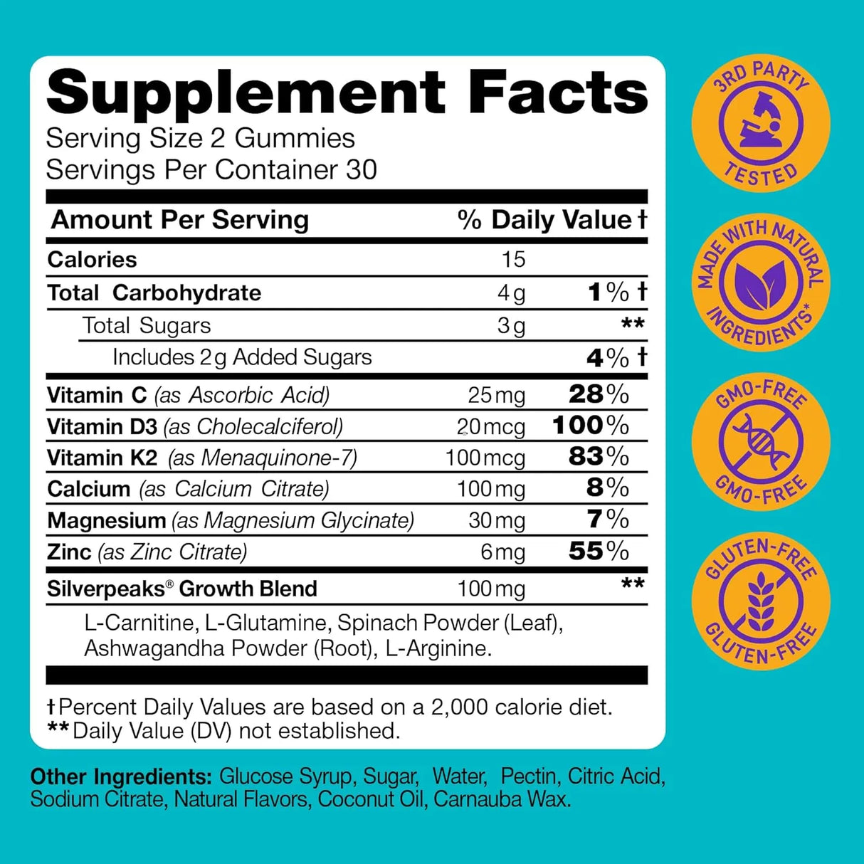 SILVERPEAKS - Silver Peaks Height Growth Gummies for Kids 60 Gomitas - The Red Vitamin MX - Suplementos Alimenticios - {{ shop.shopifyCountryName }}