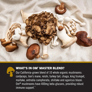 OM - Om Mushroom Master Blend 10 Mushroom Complex Powder 180Gr. - The Red Vitamin MX - Suplementos Alimenticios - {{ shop.shopifyCountryName }}