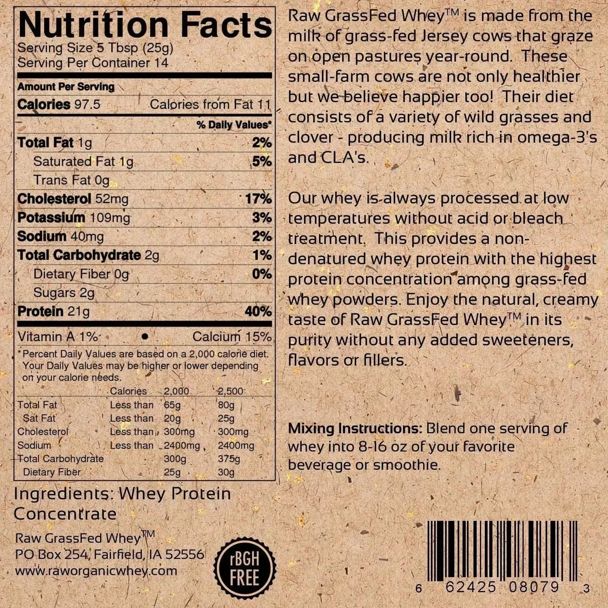 RAW ORGANIC WHEY - Raw Organic Whey Raw Grass Fed Whey 340Gr. - The Red Vitamin MX - Suplementos Alimenticios - {{ shop.shopifyCountryName }}