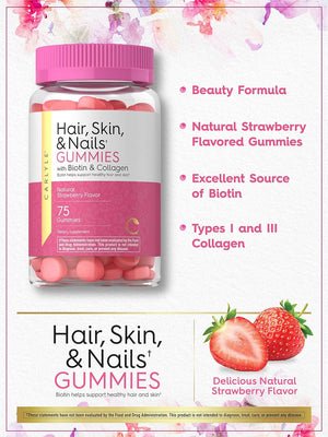 Carlyle Hair Skin and Nails Vitamins 75 Gomitas