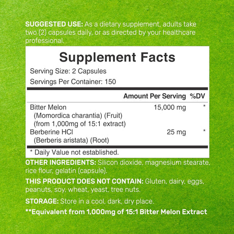 Deal Supplement Bitter Melon 15,000Mg. 300 Capsulas