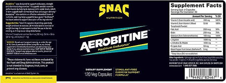 SNAC Aerobitine Stimulant Free Pre-Workout Formula for Maximum Endurance 120 Capsulas