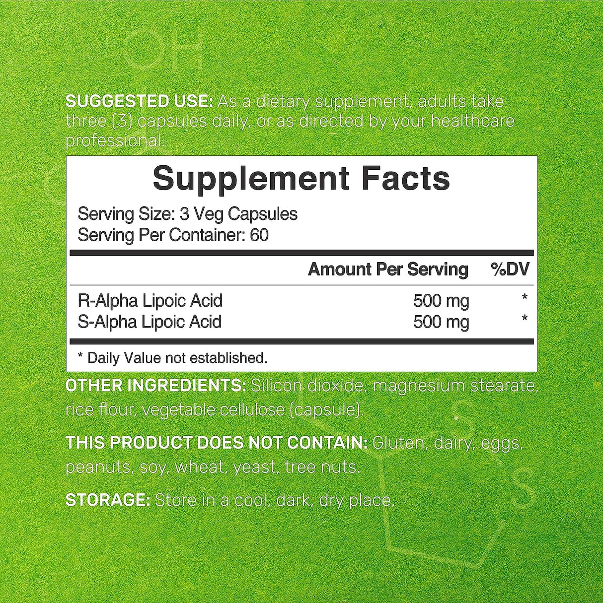 Deal Supplement Alpha Lipoic Acid 1000Mg. 180 Capsulas
