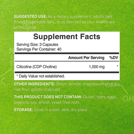 Deal Supplement Citicoline CDP Choline, 1,000Mg. 120 Capsulas