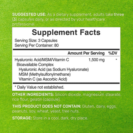 Deal Supplement Hyaluronic Acid Supplements 1,500Mg. 240 Capsulas