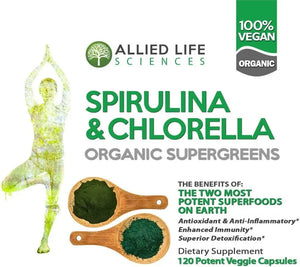 ALLIED LIFE - Allied Life Spirulina and Chlorella 120 Capsulas - The Red Vitamin MX - Suplementos Alimenticios - {{ shop.shopifyCountryName }}