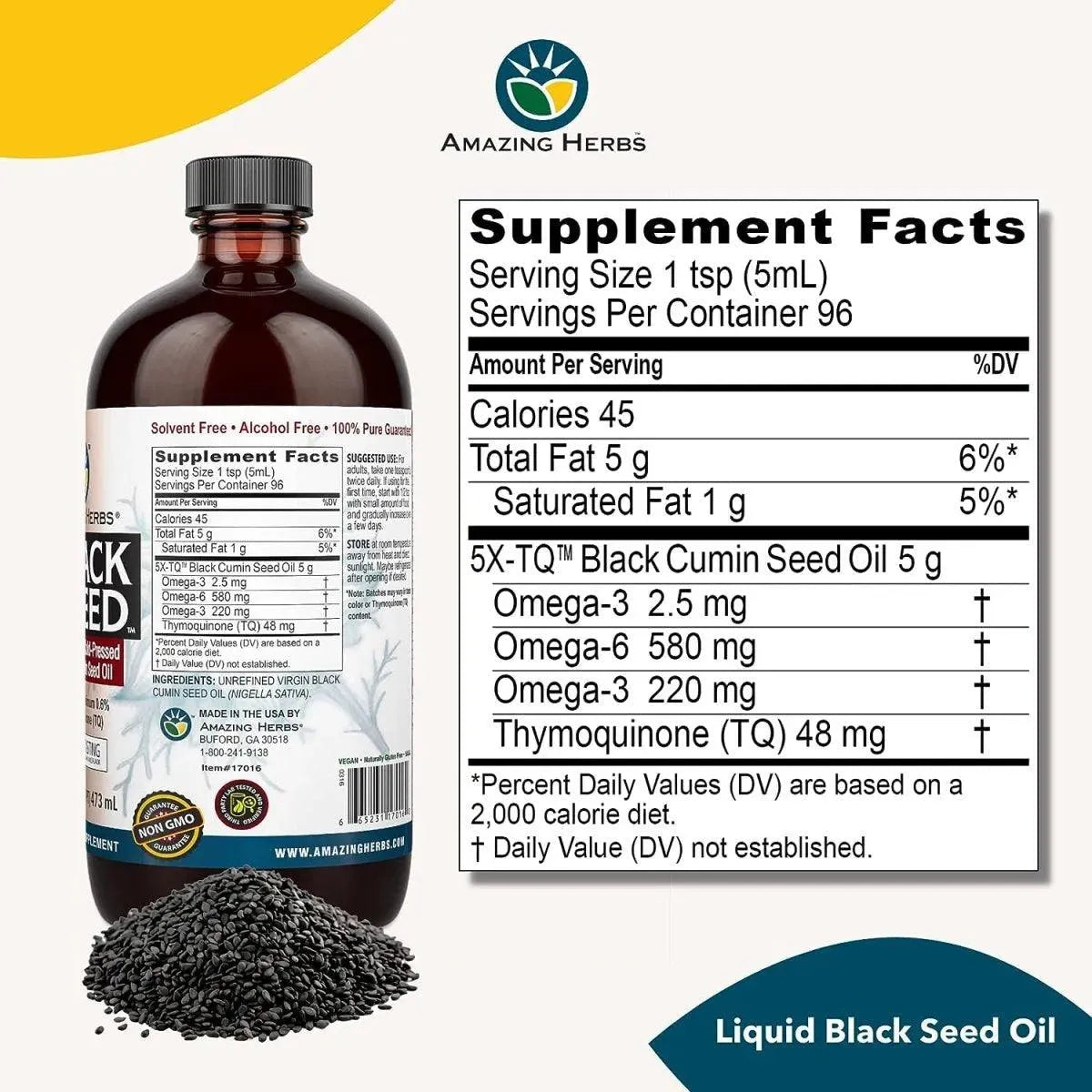 AMAZING HERBS - Amazing Herbs Egyptian Black Seed Oil 473Ml. - The Red Vitamin MX - Suplementos Alimenticios - {{ shop.shopifyCountryName }}