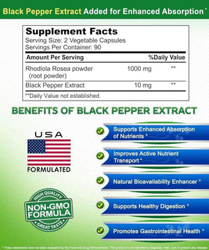ASQUARED NUTRITION - aSquared Nutrition Rhodiola Rosea with Black Pepper 180 Capsulas - The Red Vitamin MX - Suplementos Alimenticios - {{ shop.shopifyCountryName }}