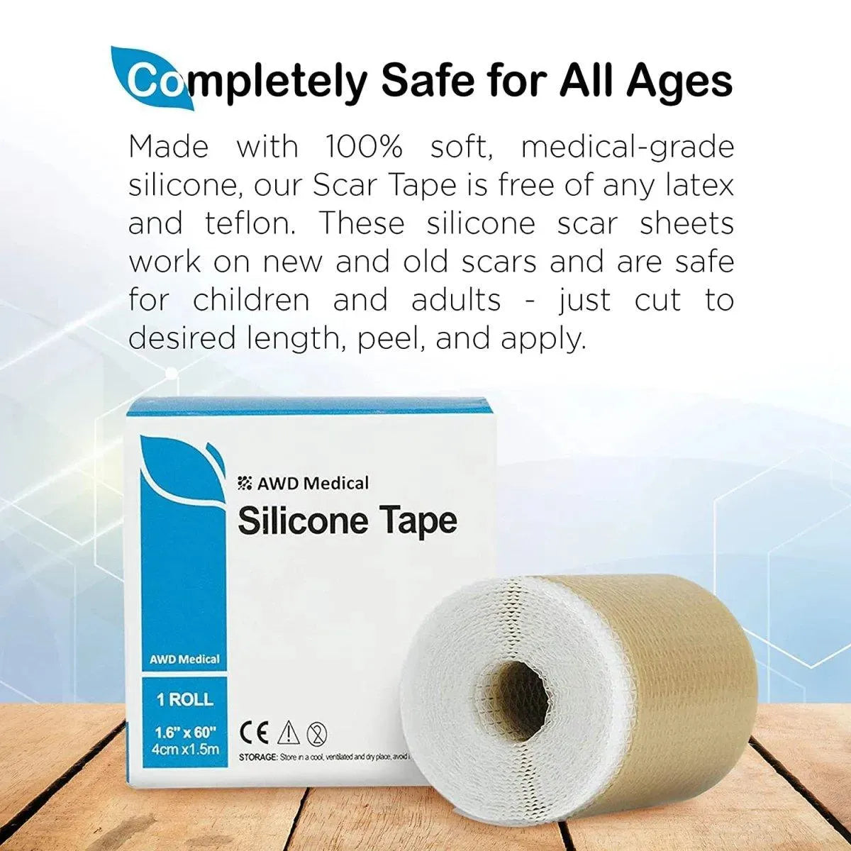 AWD MEDICAL - AWD Medical Silicone Tape Scar Sheets 1 Rollo 1.6” x 60” - The Red Vitamin MX - Lámina De Gel De Silicona - {{ shop.shopifyCountryName }}