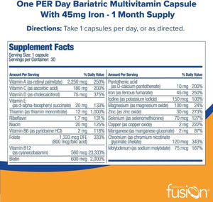BARIATRIC FUSION - Bariatric Fusion One Per Day Multivitamin with Iron 30 Capsulas - The Red Vitamin MX - Suplementos Alimenticios - {{ shop.shopifyCountryName }}
