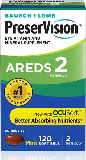 BAUSCH+LOMB - Bausch+Lomb PreserVision AREDS 2 120 Capsulas Blandas - The Red Vitamin MX - Suplementos Alimenticios - {{ shop.shopifyCountryName }}