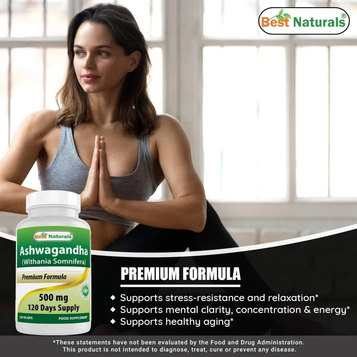 BEST NATURALS - Best Naturals Ashwagandha 500Mg. 120 Capsulas - The Red Vitamin MX - Suplementos Alimenticios - {{ shop.shopifyCountryName }}