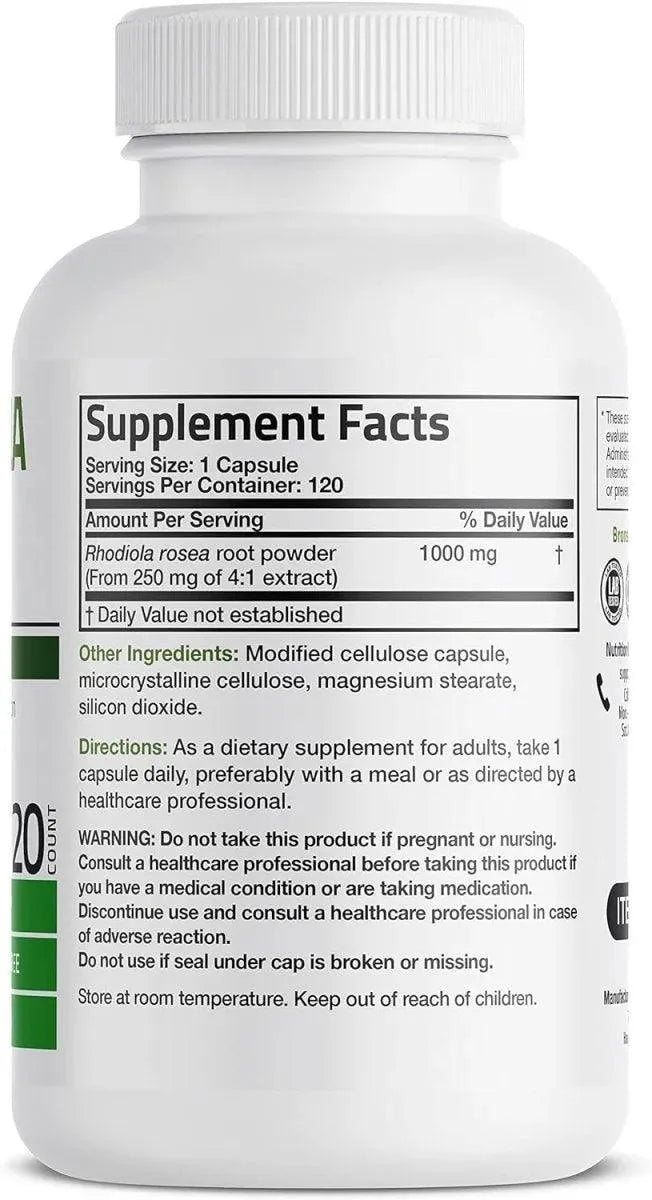 BRONSON - Bronson Rhodiola Rosea 1000Mg. 120 Capsulas - The Red Vitamin MX - Suplementos Alimenticios - {{ shop.shopifyCountryName }}