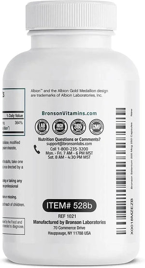 BRONSON - Bronson Selenium 200Mcg. 250 Capsulas - The Red Vitamin MX - Suplementos Alimenticios - {{ shop.shopifyCountryName }}