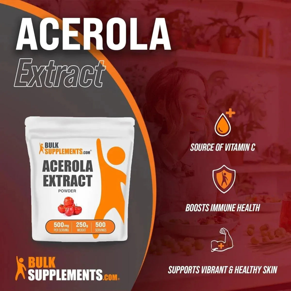 BULK SUPPLEMENTS - Bulk Supplements Acerola Cherry Extract Powder 250Gr. - The Red Vitamin MX - Suplementos Alimenticios - {{ shop.shopifyCountryName }}