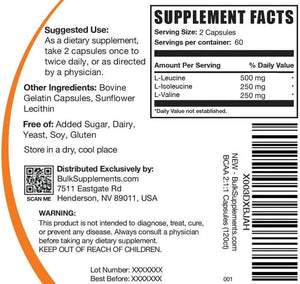 BULK SUPPLEMENTS - Bulk Supplements BCAA 2:1:1 1000Mg. 120 Capsulas - The Red Vitamin MX - Suplementos Alimenticios - {{ shop.shopifyCountryName }}