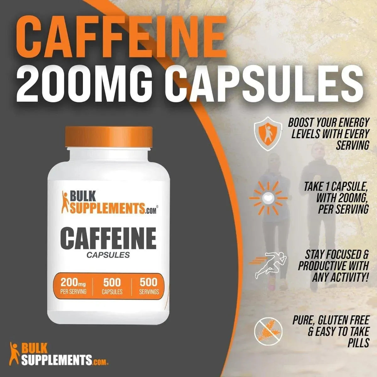 BULK SUPPLEMENTS - Bulk Supplements Caffeine 200Mg. 500 Capsulas - The Red Vitamin MX - Suplementos Alimenticios - {{ shop.shopifyCountryName }}