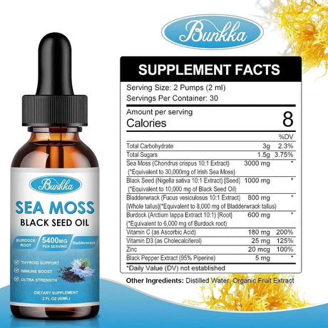 BUNKKA - Bunkka Sea Moss Black Seed Oil 60Ml. - The Red Vitamin MX - Suplementos Alimenticios - {{ shop.shopifyCountryName }}