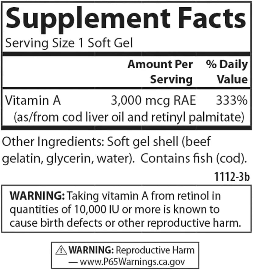 CARLSON - Carlson Vitamin A 25,000IU 250 Capsulas Blandas - The Red Vitamin MX - Suplementos Alimenticios - {{ shop.shopifyCountryName }}