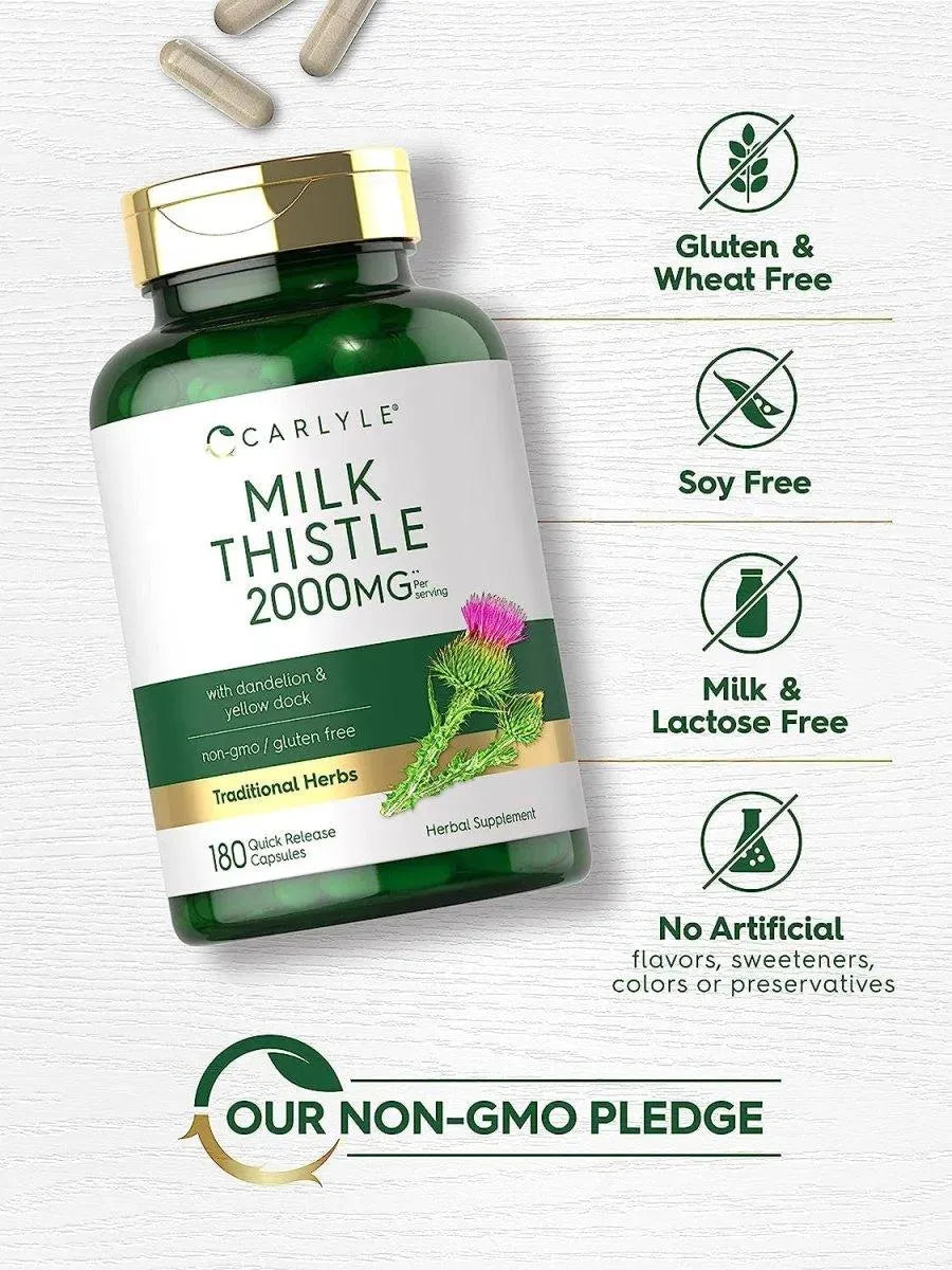 CARLYLE - Carlyle Milk Thistle 2000Mg. 180 Capsulas - The Red Vitamin MX - Suplementos Alimenticios - {{ shop.shopifyCountryName }}