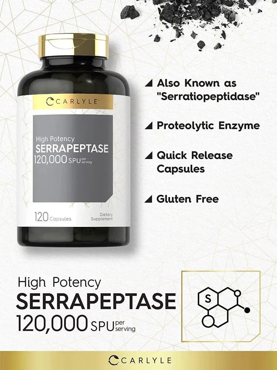 CARLYLE - Carlyle Serrapeptase 120,000 SPU 120 Capsulas - The Red Vitamin MX - Suplementos Alimenticios - {{ shop.shopifyCountryName }}