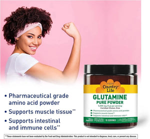 COUNTRY LIFE - Country Life Glutamine Pure Powder 5000Mg. 55 Servicios 275Gr. - The Red Vitamin MX - Suplementos Alimenticios - {{ shop.shopifyCountryName }}