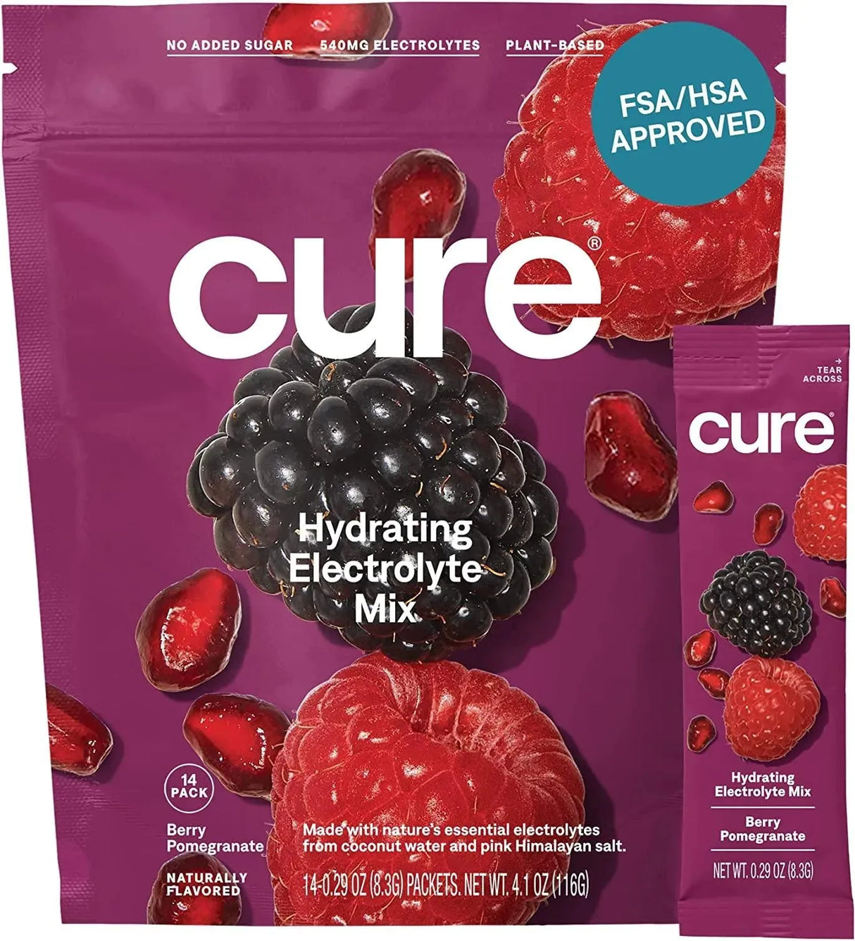 CURE - Cure Hydrating Electrolyte Mix Berry Pomegranate 14 Paquetes - The Red Vitamin MX - Suplementos Alimenticios - {{ shop.shopifyCountryName }}