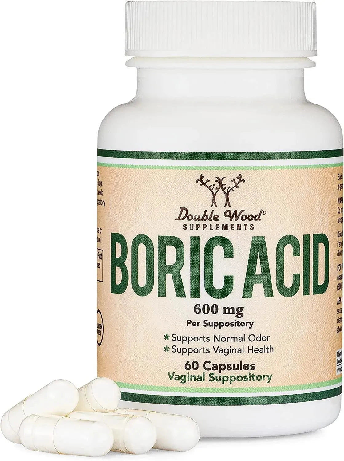 DOUBLE WOOD SUPPLEMENTS - Double Wood Supplements Boric Acid Suppositories 60 Supositorios - The Red Vitamin MX - Supositorios De Ácido Bórico - {{ shop.shopifyCountryName }}