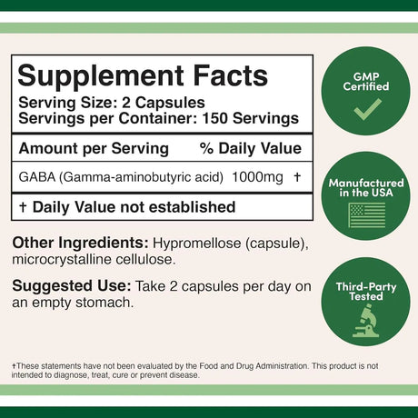 DOUBLE WOOD SUPPLEMENTS - Double Wood Supplements GABA 1000Mg. 300 Capsulas - The Red Vitamin MX - Suplementos Alimenticios - {{ shop.shopifyCountryName }}