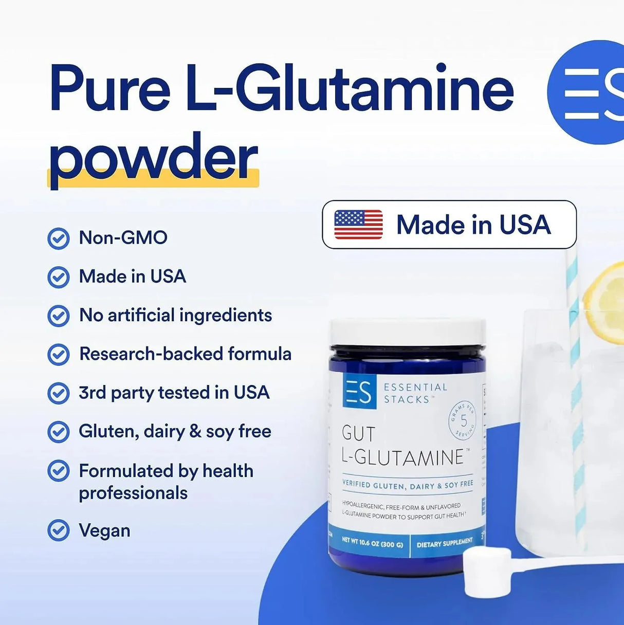 ESSENTIAL STACKS - Essential Stacks Gut L-Glutamine Powder 300Gr. - The Red Vitamin MX - Suplementos Alimenticios - {{ shop.shopifyCountryName }}