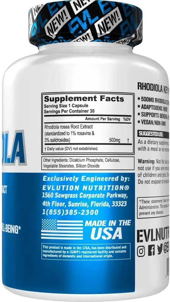 EVLUTION - Evlution Herbal Adaptogen Rhodiola Rosea 500Mg. 30 Capsulas - The Red Vitamin MX - Suplementos Alimenticios - {{ shop.shopifyCountryName }}