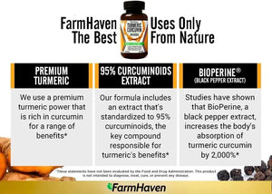 FARMHAVEN - FarmHaven Turmeric Curcumin BioPerine Black Pepper & 95% Curcuminoids 1965Mg. 90 Capsulas - The Red Vitamin MX - Suplementos Alimenticios - {{ shop.shopifyCountryName }}
