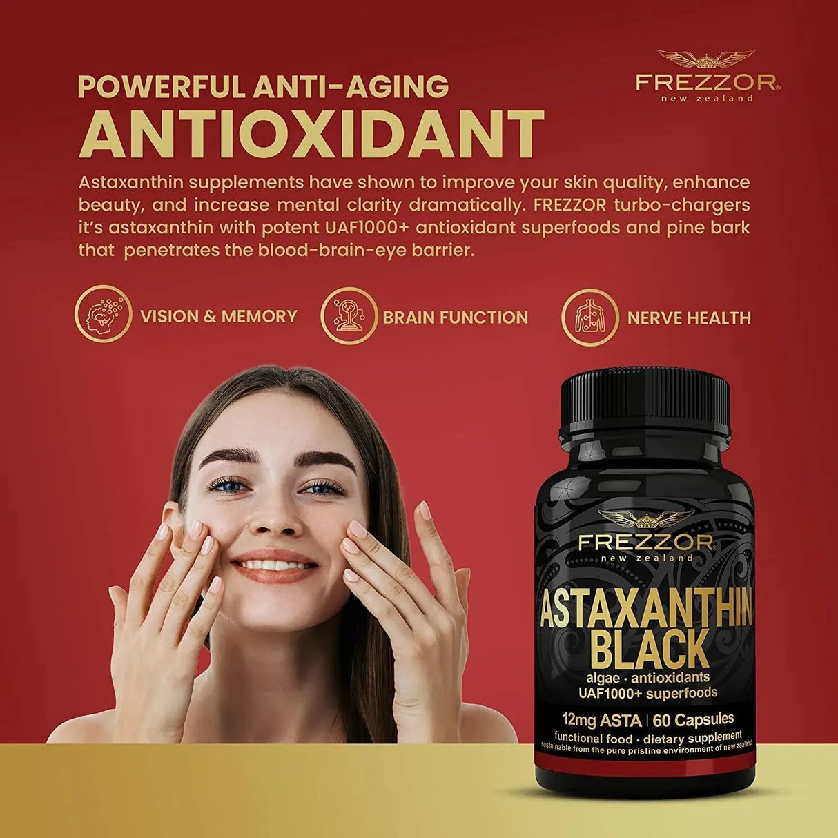 FREZZOR - FREZZOR Astaxanthin Black 12Mg. 60 Capsulas - The Red Vitamin MX - Suplementos Alimenticios - {{ shop.shopifyCountryName }}