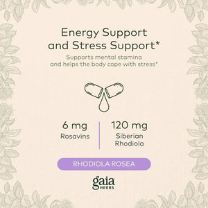 GAIA HERBS - Gaia Herbs Rhodiola Rosea 60 Capsulas - The Red Vitamin MX - Suplementos Alimenticios - {{ shop.shopifyCountryName }}