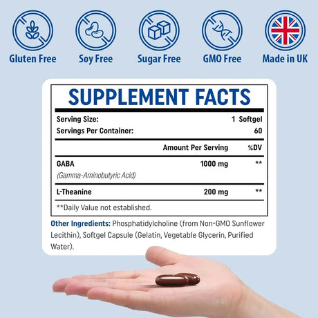 GENOGNA - Genogna GABA with L-Theanine 1200Mg. 60 Capsulas Blandas - The Red Vitamin MX - Suplementos Alimenticios - {{ shop.shopifyCountryName }}