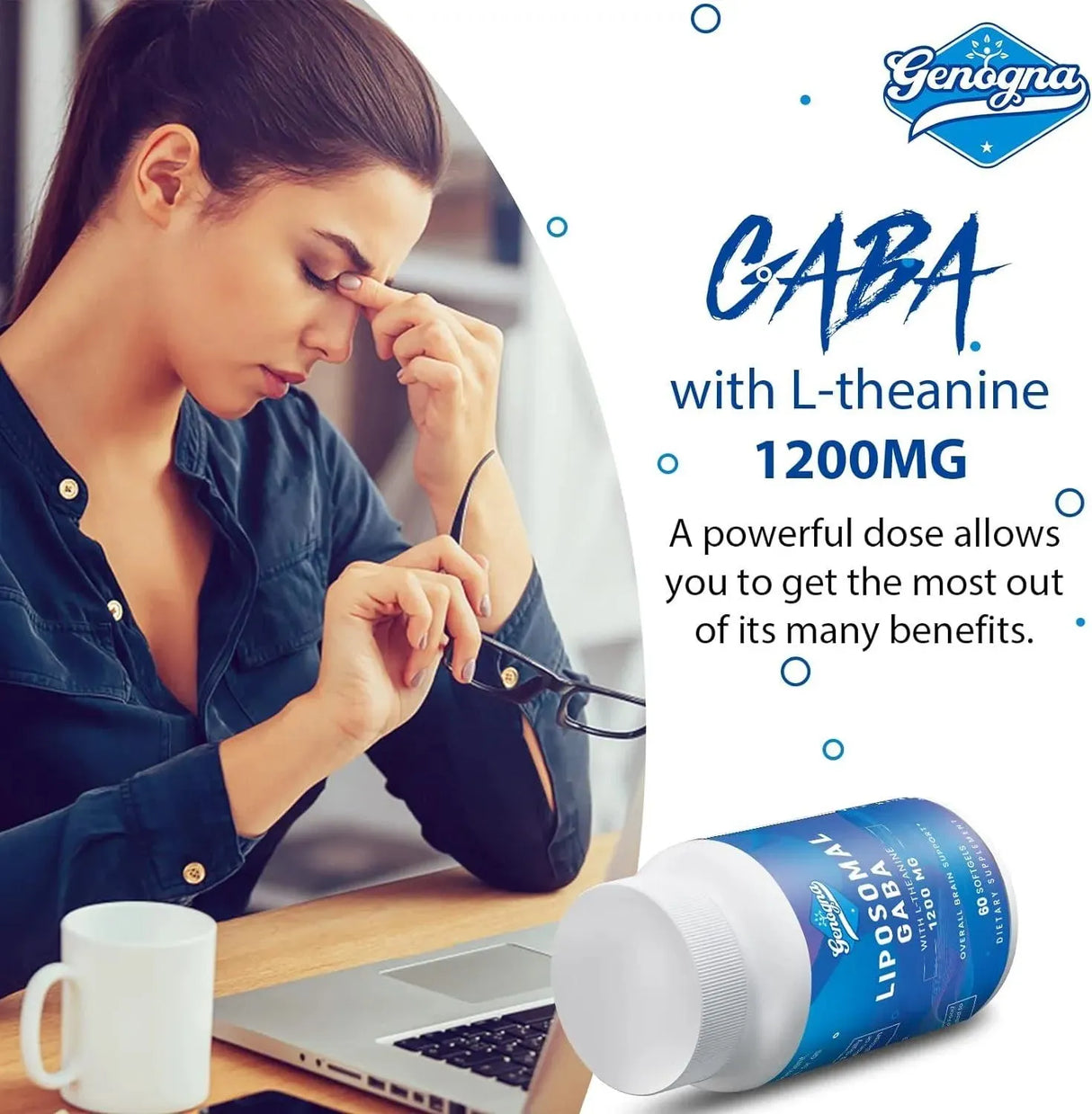 GENOGNA - Genogna GABA with L-Theanine 1200Mg. 60 Capsulas Blandas - The Red Vitamin MX - Suplementos Alimenticios - {{ shop.shopifyCountryName }}