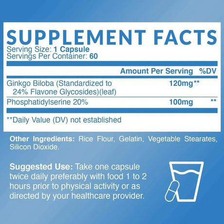 HAVA - HAVASU NUTRITION Ginkgo Biloba Non-GMO 120Mg. 60 Capsulas - The Red Vitamin MX - Suplementos Alimenticios - {{ shop.shopifyCountryName }}