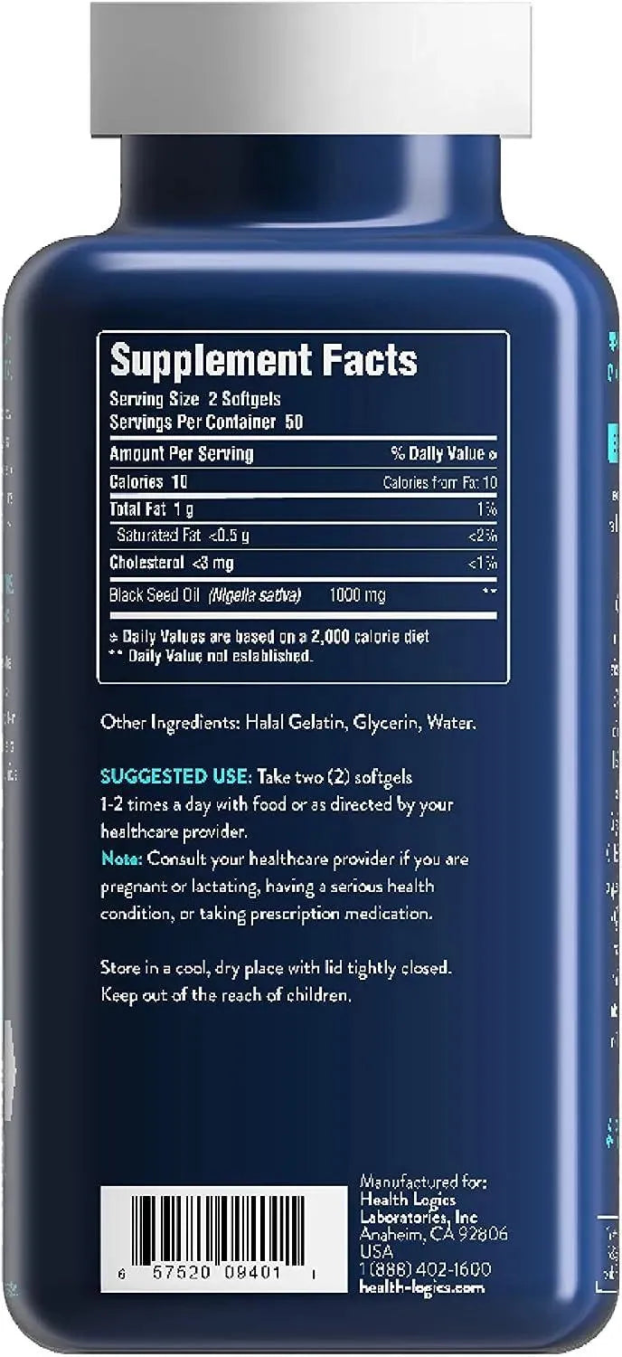 HEALTH LOGICS - Health Logics Black Seed Oil 100 Capsulas Blandas - The Red Vitamin MX - Suplementos Alimenticios - {{ shop.shopifyCountryName }}