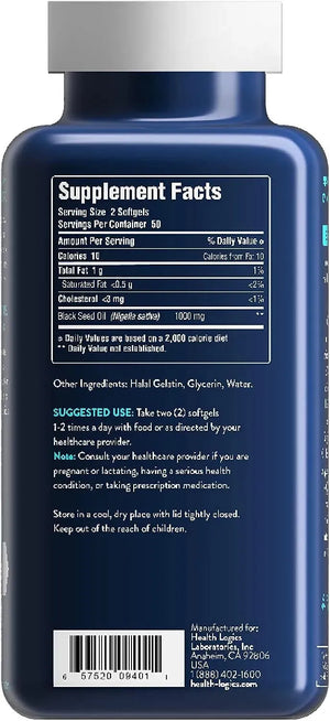 HEALTH LOGICS - Health Logics Black Seed Oil 100 Capsulas Blandas - The Red Vitamin MX - Suplementos Alimenticios - {{ shop.shopifyCountryName }}