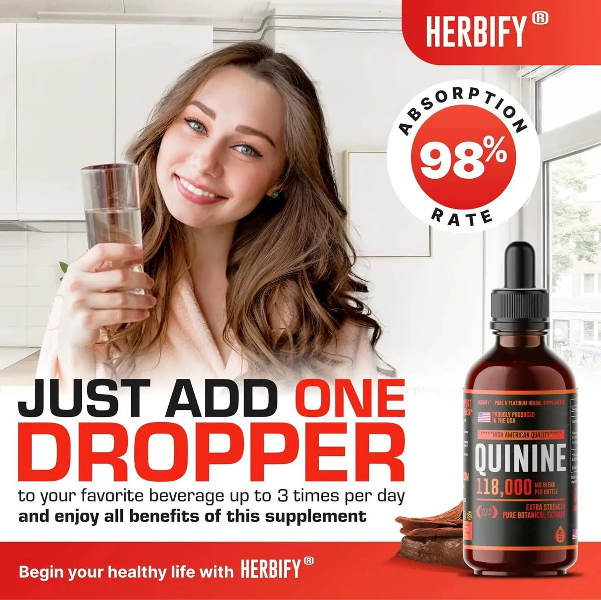 HERBIFY - Herbify Quinine Tincture 120Ml. - The Red Vitamin MX - Suplementos Alimenticios - {{ shop.shopifyCountryName }}