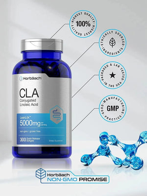 HORBAACH - Horbaach CLA Supplement 5000Mg. 300 Capsulas Blandas - The Red Vitamin MX - Suplementos Alimenticios - {{ shop.shopifyCountryName }}