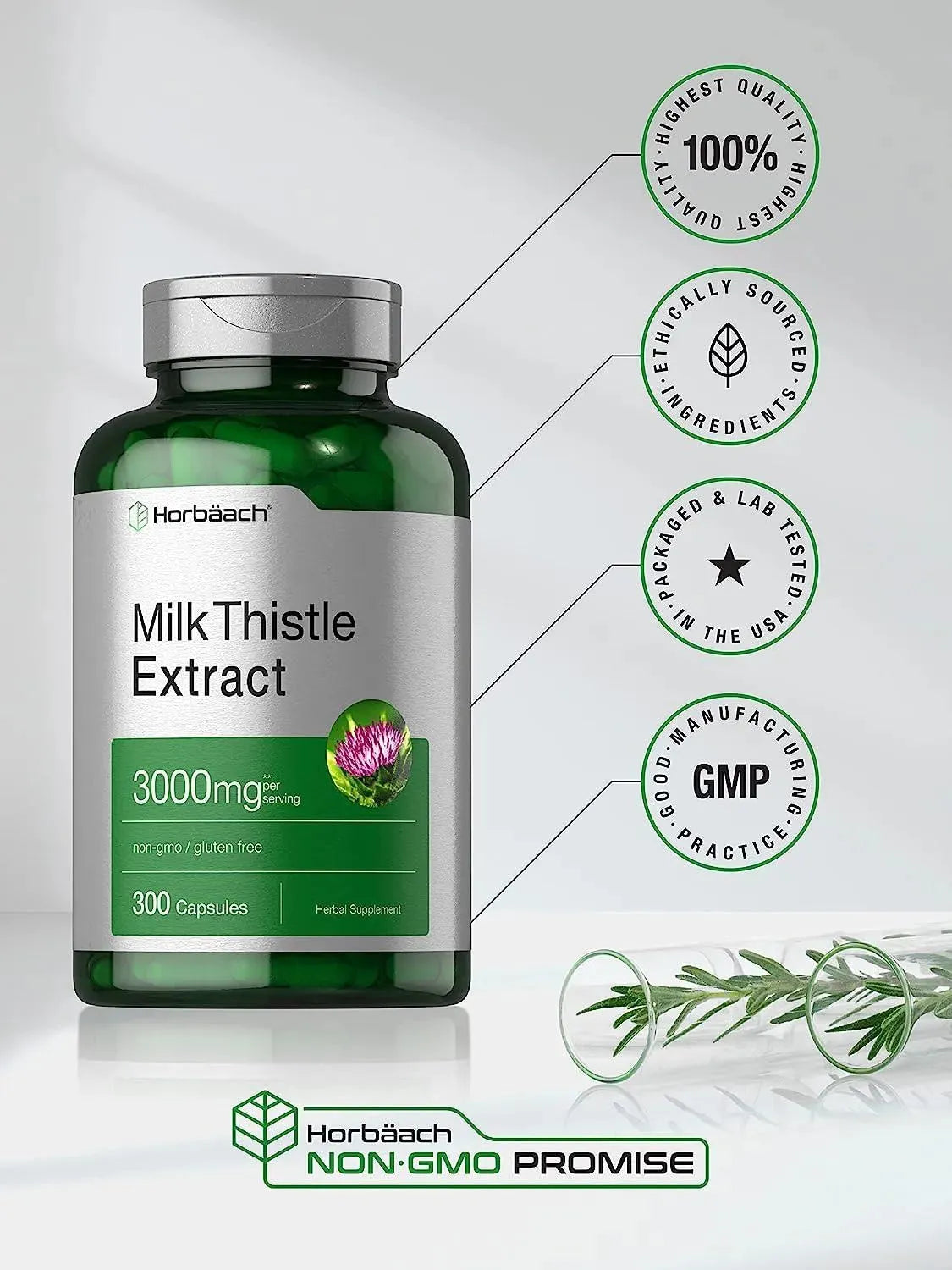 HORBAACH - Horbaach Milk Thistle Extract 3000Mg. 300 Capsulas - The Red Vitamin MX - Suplementos Alimenticios - {{ shop.shopifyCountryName }}