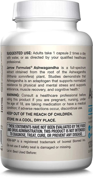 JARROW FORMULAS - Jarrow Formulas Ashwagandha 300Mg. 120 Capsulas - The Red Vitamin MX - Suplementos Alimenticios - {{ shop.shopifyCountryName }}