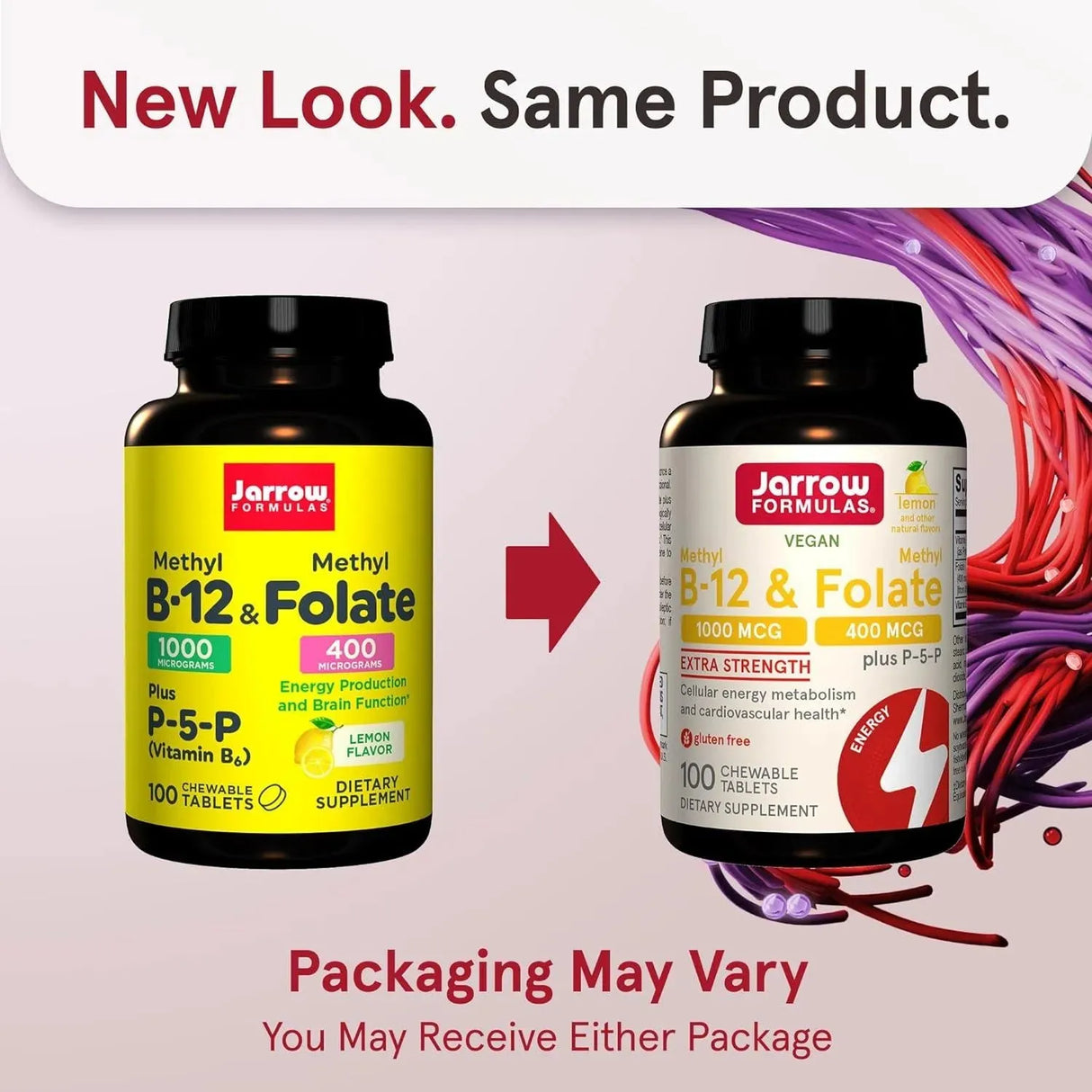 JARROW FORMULAS - Jarrow Formulas Extra Strength Methyl B-12 1000mcg & Methyl Folate 400mcg 100 Tabletas Masticables - The Red Vitamin MX - Suplementos Alimenticios - {{ shop.shopifyCountryName }}