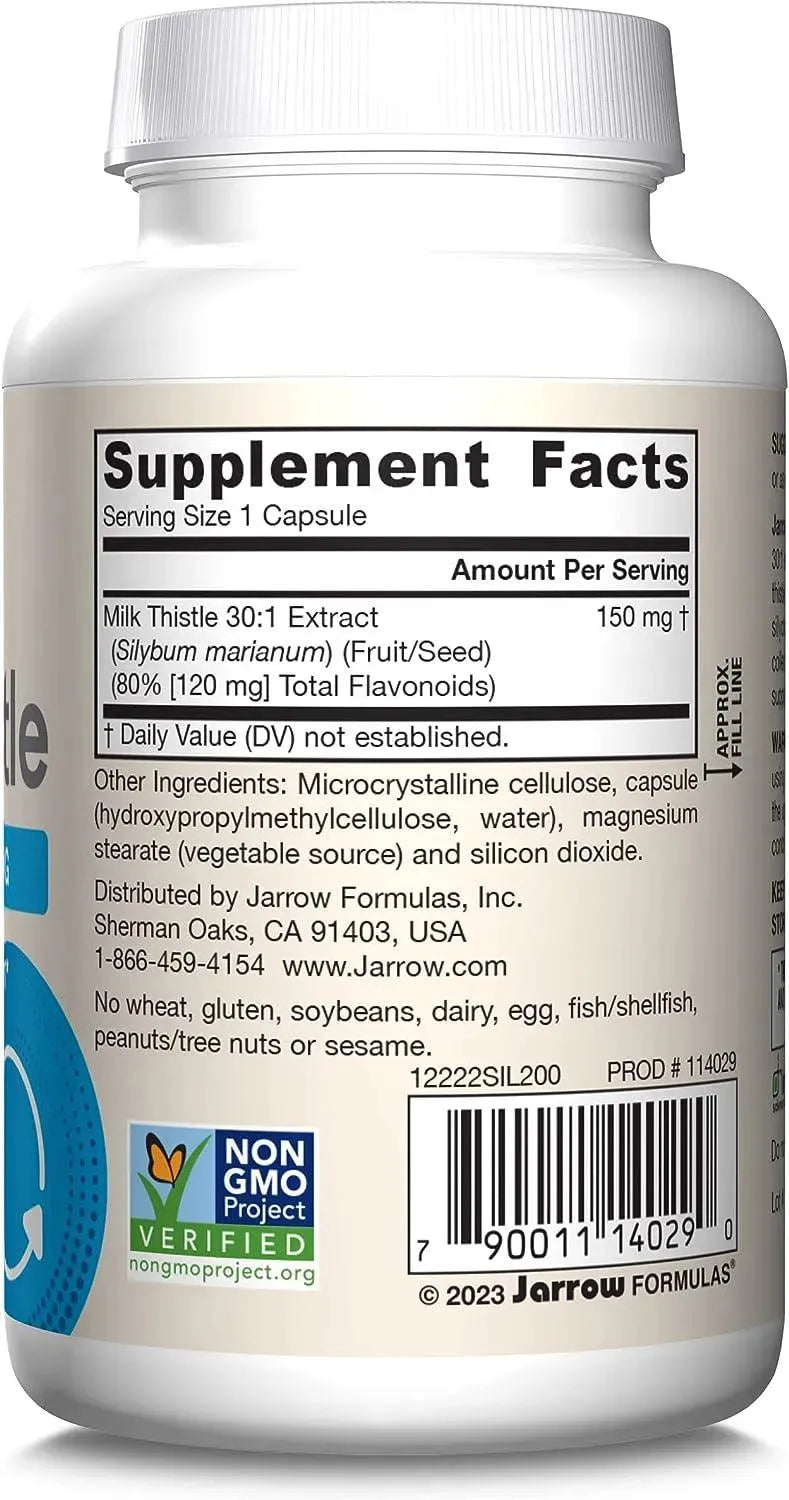 JARROW FORMULAS - Jarrow Formulas Milk Thistle 150Mg. 200 Capsulas - The Red Vitamin MX - Suplementos Alimenticios - {{ shop.shopifyCountryName }}