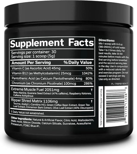JNX SPORTS - JNX SPORTS The Ripper! Shredding Thermogenic Fat Burner Blue Raspberry 30 Servicios - The Red Vitamin MX - Suplementos Alimenticios - {{ shop.shopifyCountryName }}