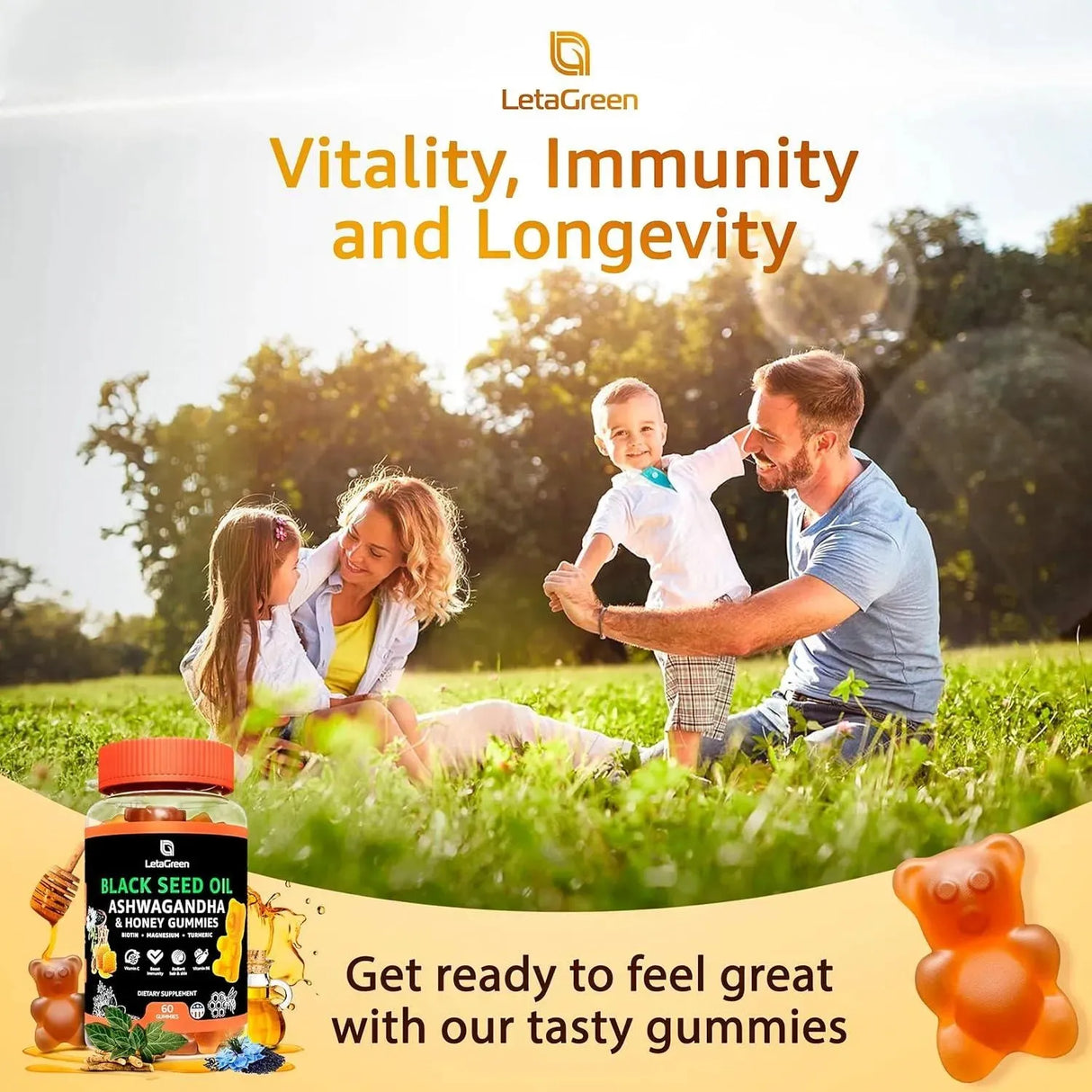LETAGREEN - LetaGreen Black Seed Oil Gummies 60 Gomitas 2 Pack - The Red Vitamin MX - Suplementos Alimenticios - {{ shop.shopifyCountryName }}