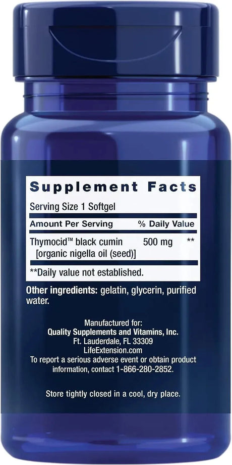 LIFE EXTENSION - Life Extension Black Cumin Seed Oil 500Mg. 60 Capsulas Blandas - The Red Vitamin MX - Suplementos Alimenticios - {{ shop.shopifyCountryName }}